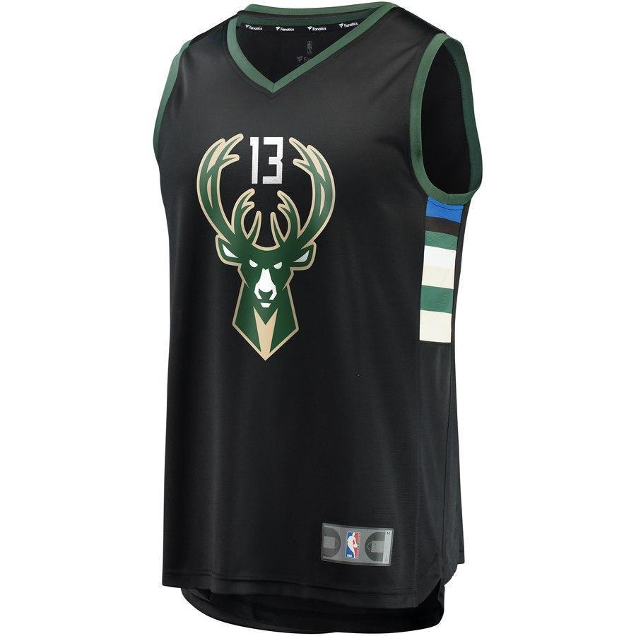 13-Malcolm Brogdon Milwaukee Bucks Jersey Black - Statement Edition