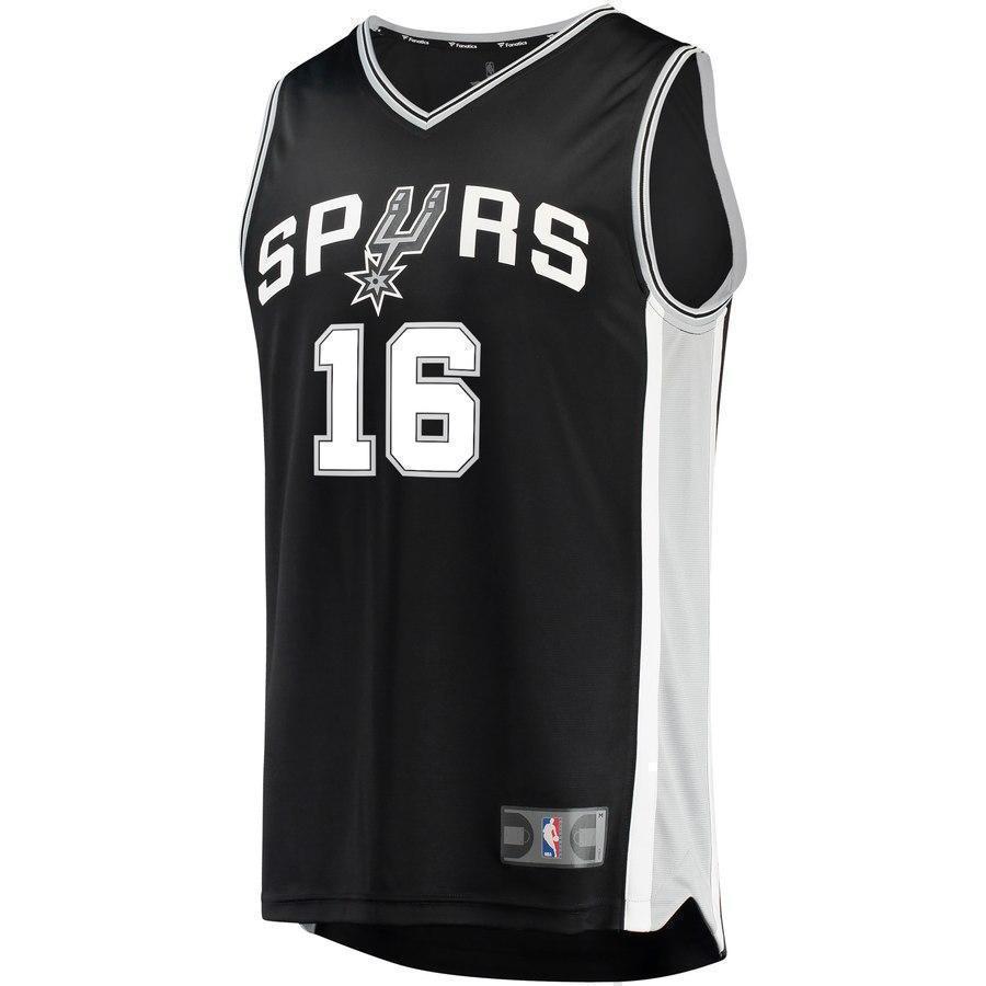 16-Pau Gasol San Antonio Spurs  Jersey Black - Icon Edition