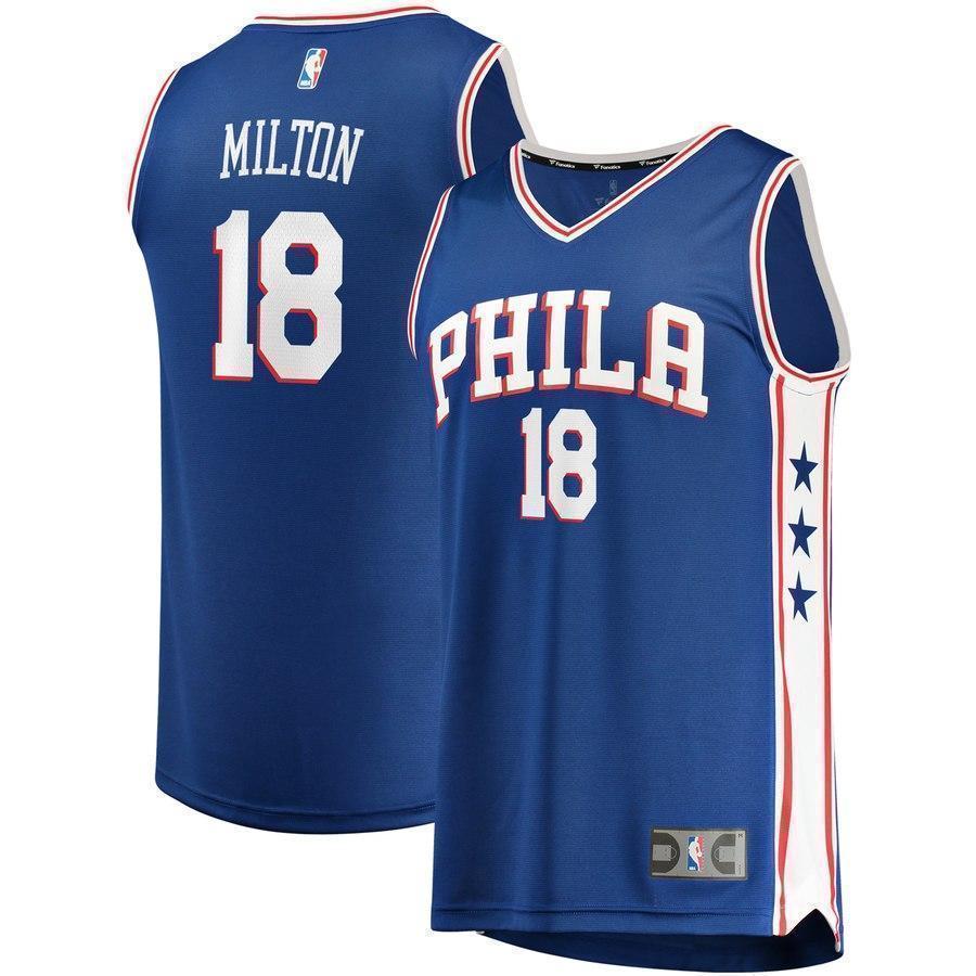 18-Shake Milton Philadelphia 76ers  Jersey - Icon Edition - Royal
