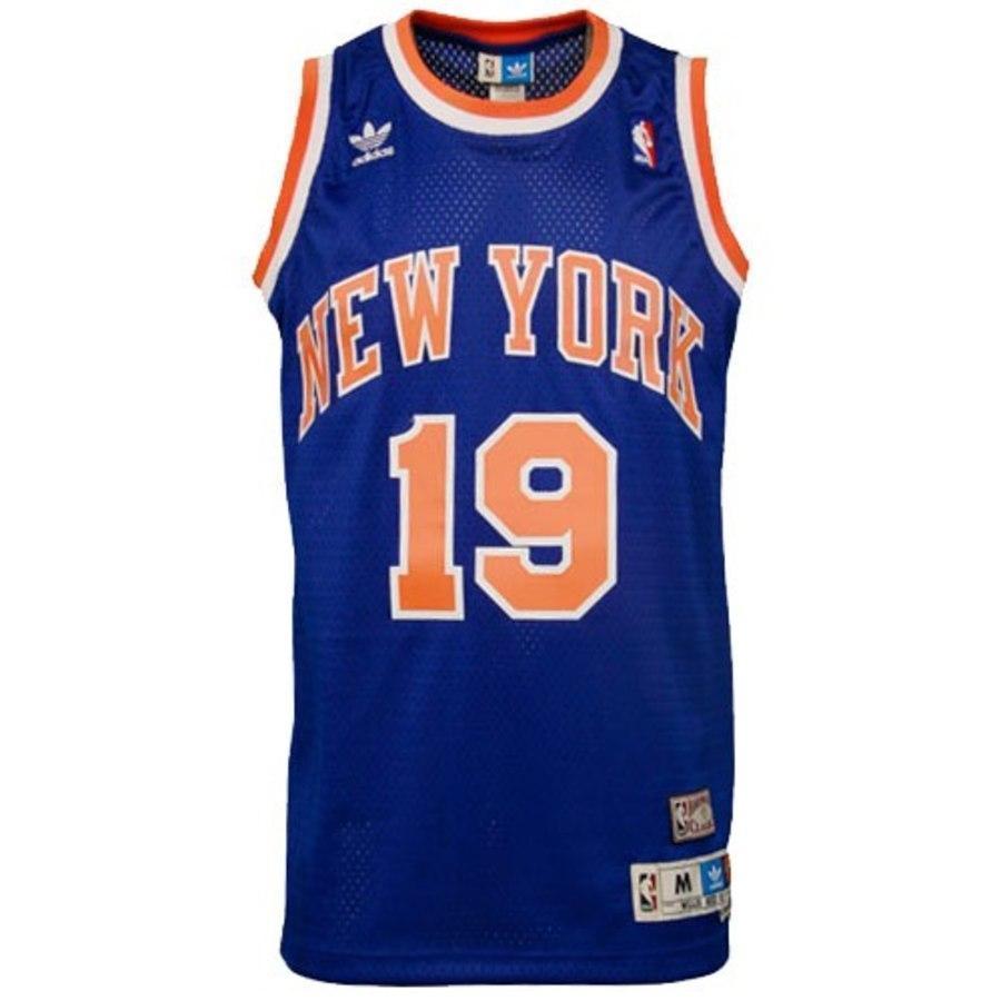 19-Willis Reed New York Knicks Hardwood Classics Soul Swingman Throwback Jersey - Blue
