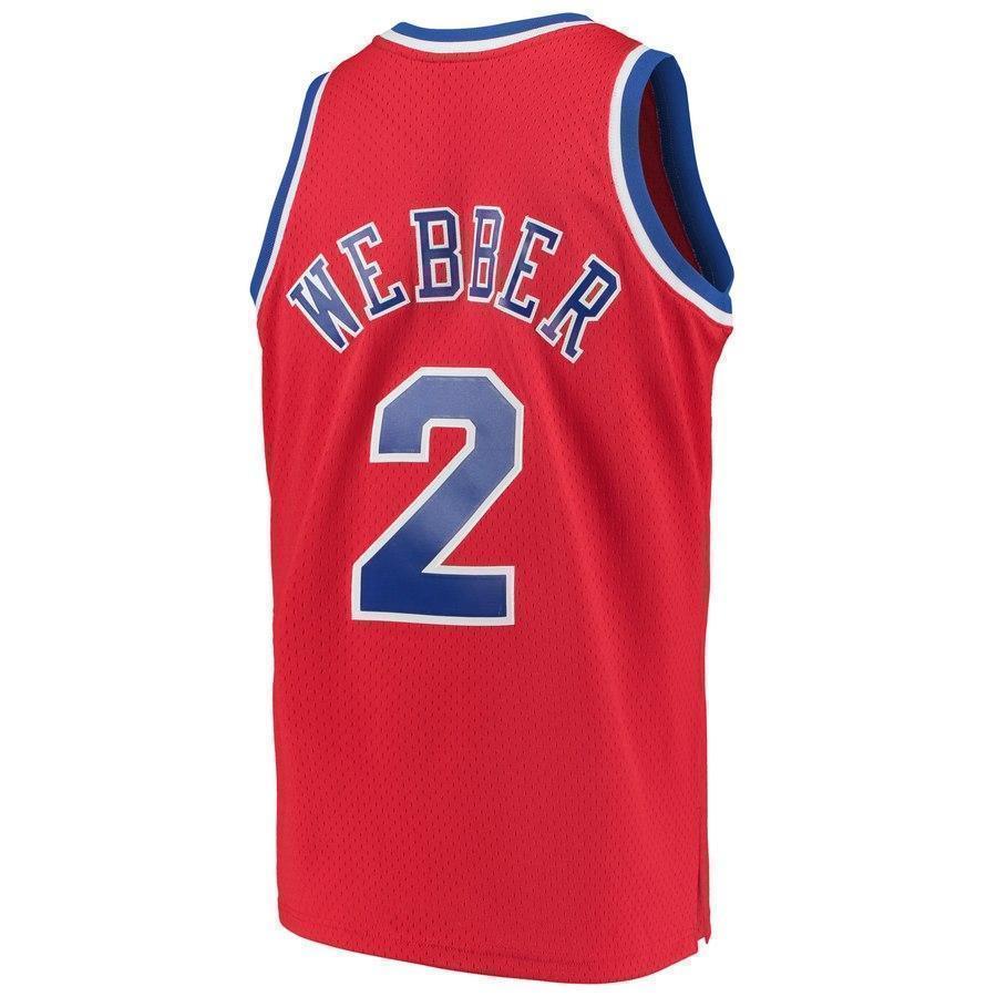 2-Chris Webber Washington Wizards  1994-95 Hardwood Classics Swingman Jersey – Red