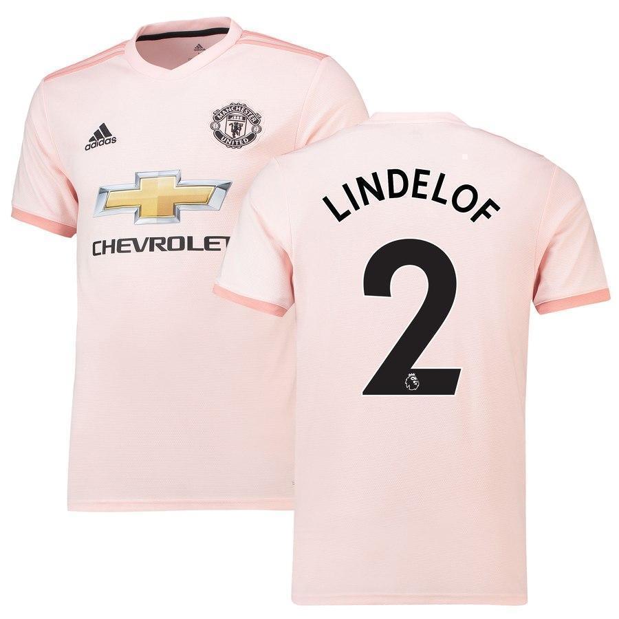 2-Victor Lindelof Manchester United Away Soccer Jersey 2018-19 – Coral