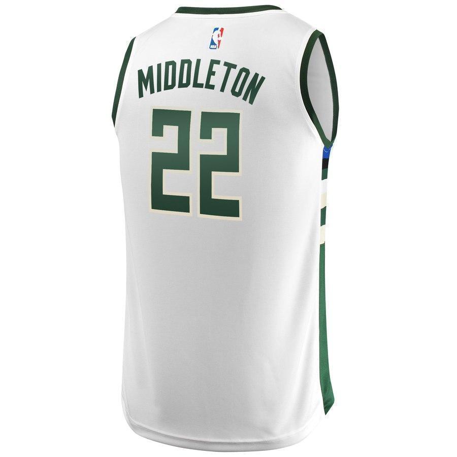 22-Khris Middleton Milwaukee Bucks  Jersey - Association Edition – White