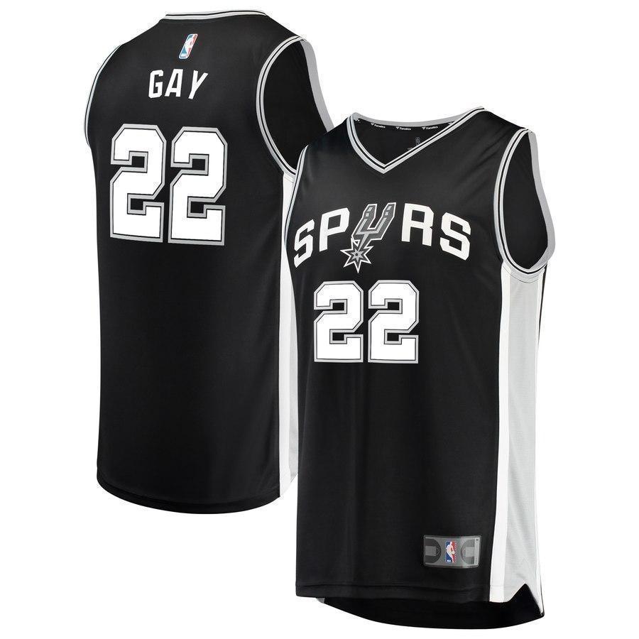 22-Rudy Gay San Antonio Spurs  Jersey Black - Icon Edition