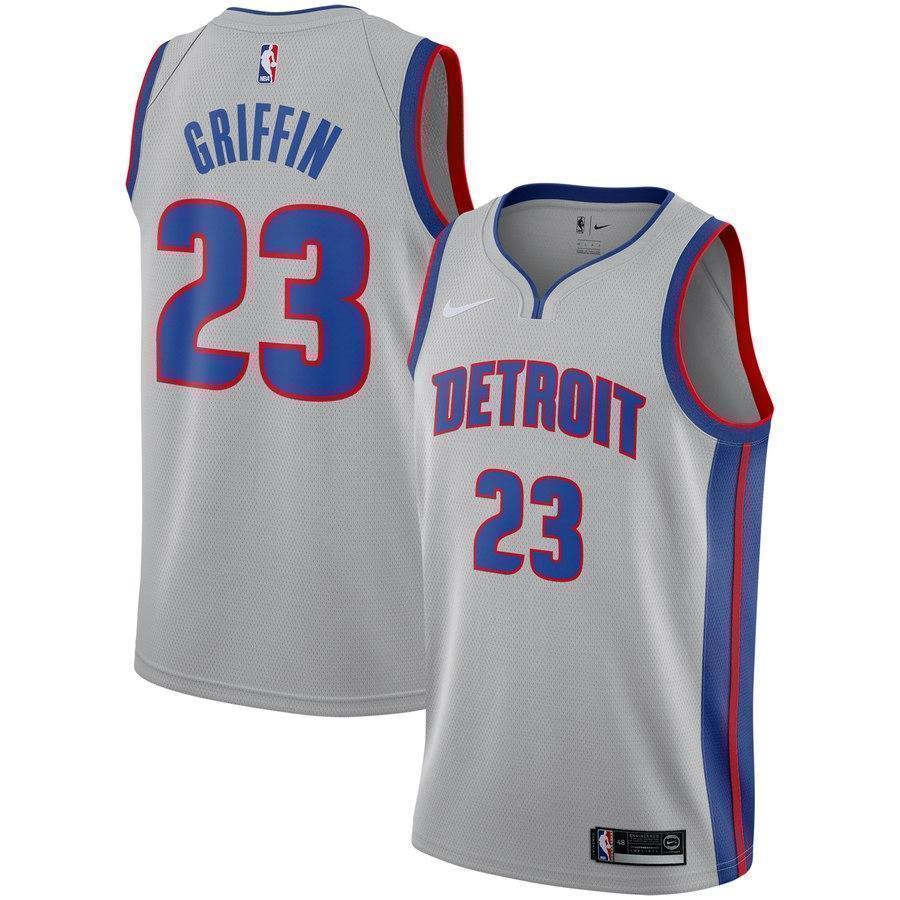 23-Blake Griffin Detroit Pistons  Swingman Jersey - Statement Edition – Silver