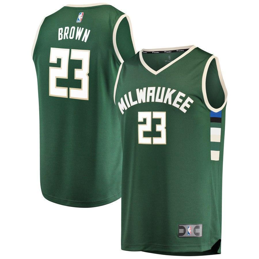 23-Sterling Brown Milwaukee Bucks  Jersey Green - Icon Edition