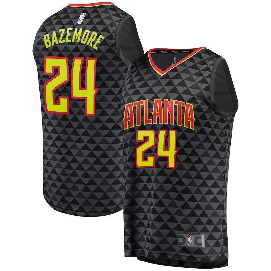 24-Kent Bazemore Atlanta Hawks  Jersey Black - Icon Edition