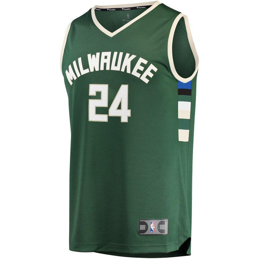 24-Pat Connaughton Milwaukee Bucks  Jersey - Icon Edition - Hunter Green