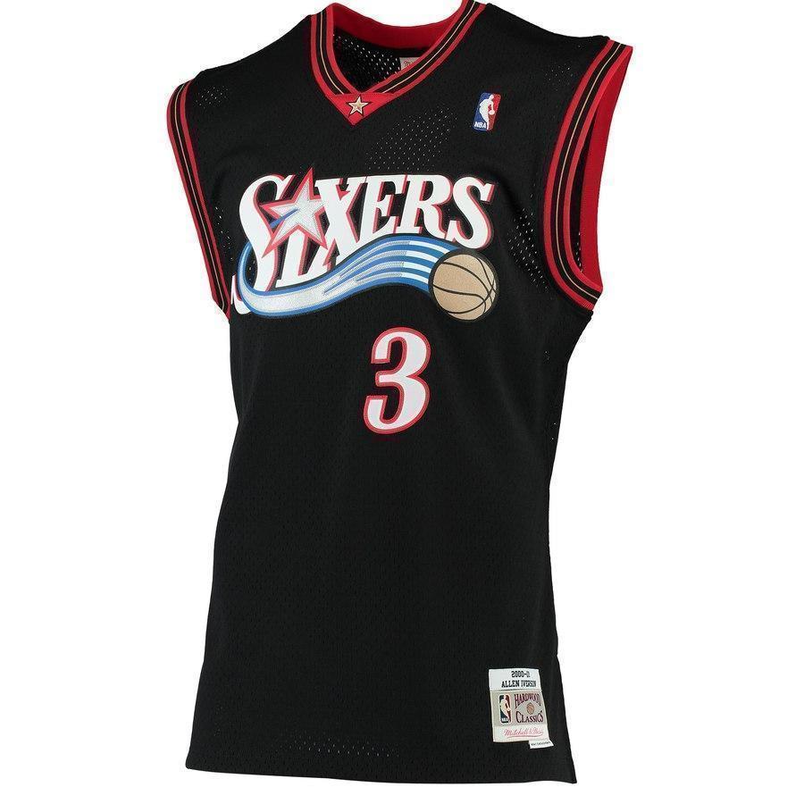 3-Allen Iverson Philadelphia 76ers 2000-01 Hardwood Classics Swingman Jersey - Black