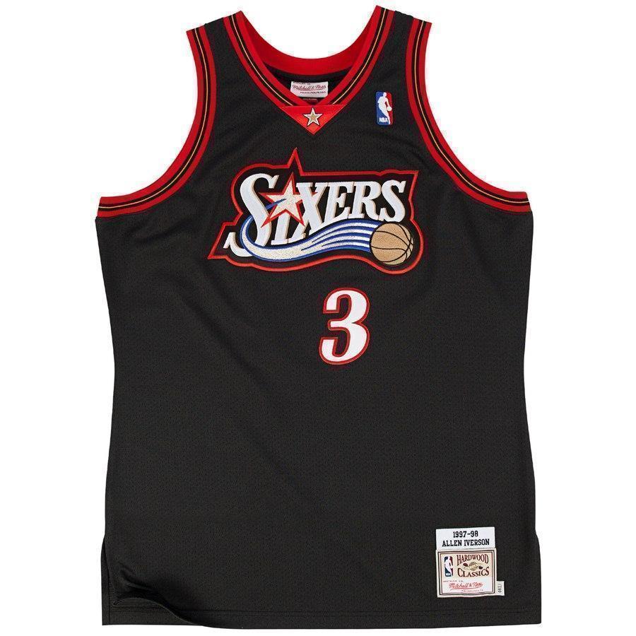 3-Allen Iverson Philadelphia 76ers  Basketball Jersey - Black