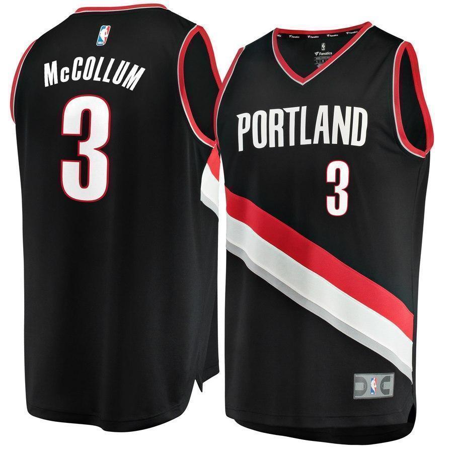 3-C.J. McCollum Portland Trail Blazers  Jersey Black - Icon Edition