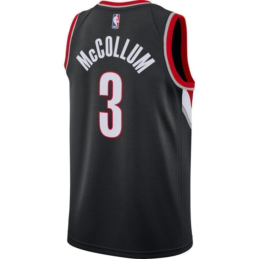 3-C.J. McCollum Portland Trail Blazers Swingman Jersey Black - Icon Edition
