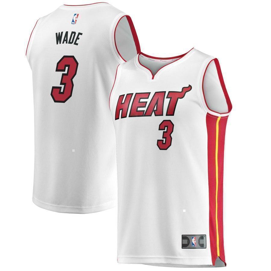 3-Dwyane Wade Miami Heat  Jersey White - Association Edition