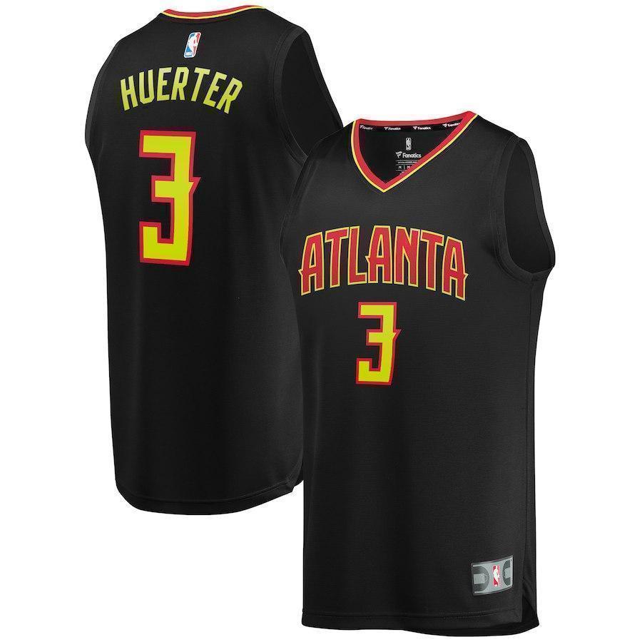 3-Kevin Huerter Atlanta Hawks  Jersey Black - Icon Edition