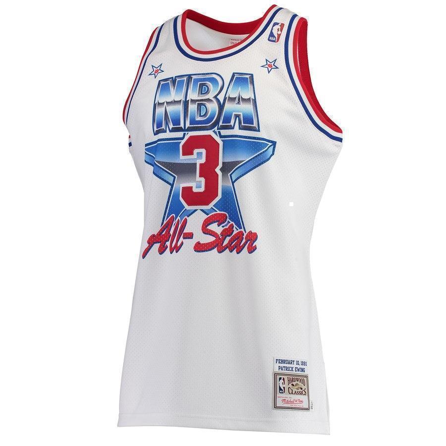 3-Patrick Ewing New York KnicksHardwood Classics 1991 All-Star  - White