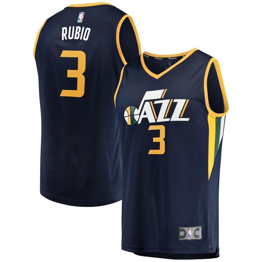 3-Ricky Rubio Utah Jazz  Player Jersey - Icon Edition – Navy