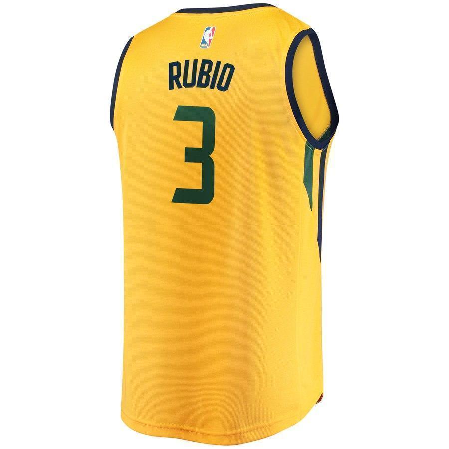 3-Ricky Rubio Utah Jazz  Player Jersey Gold - Statement Edition
