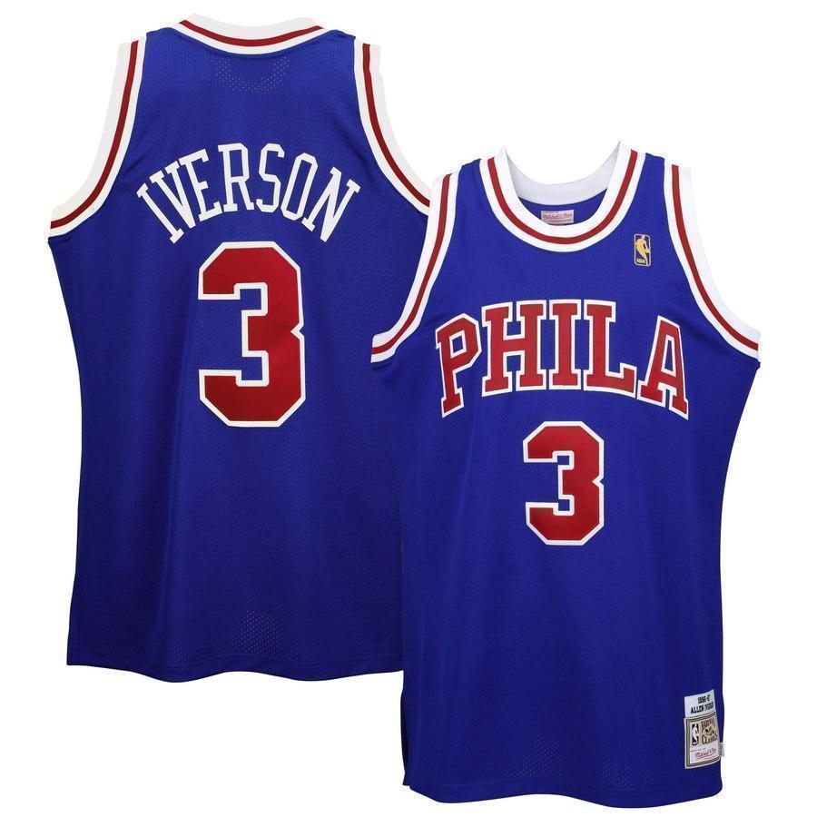 3- Philadelphia 76ers  Allen Iverson '96-'97 Hardwood Classics 50 Year Anniversary Throwback Premium Jersey