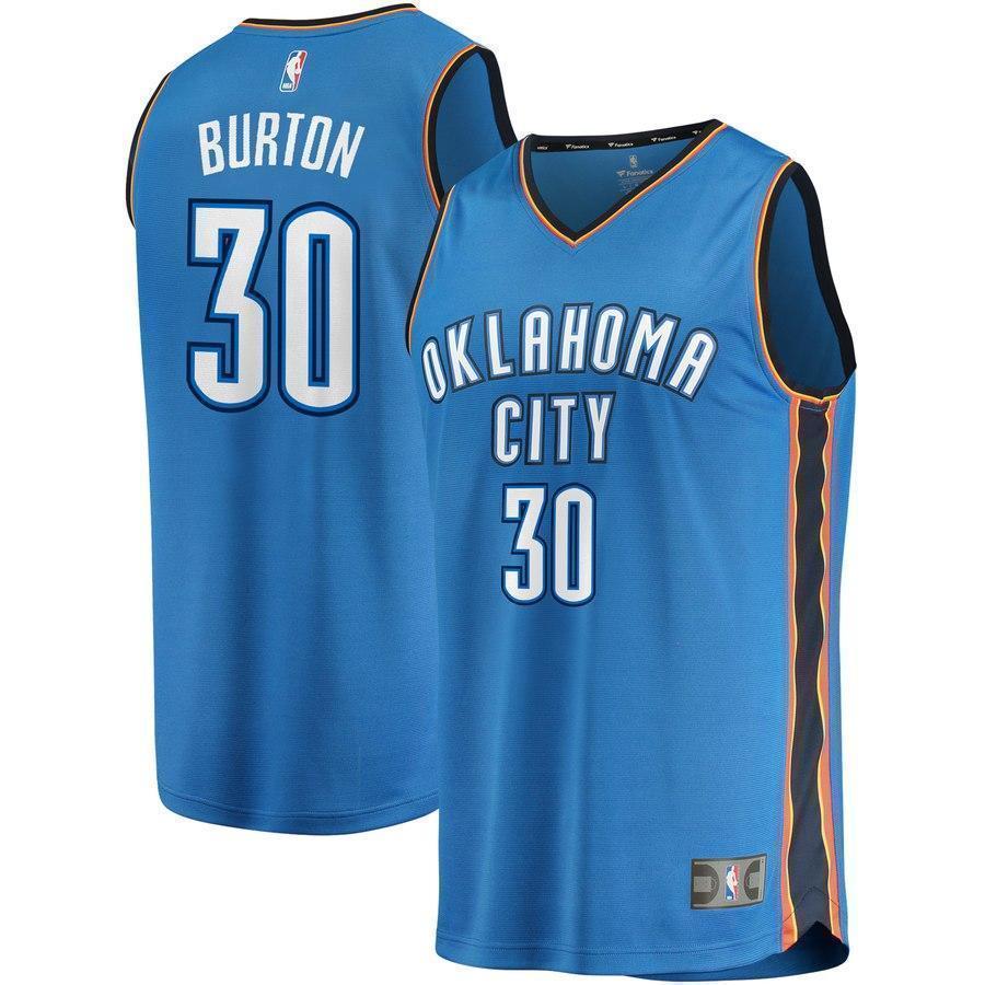 30-Deonte Burton Oklahoma City Thunder  Jersey - Icon Edition - Blue