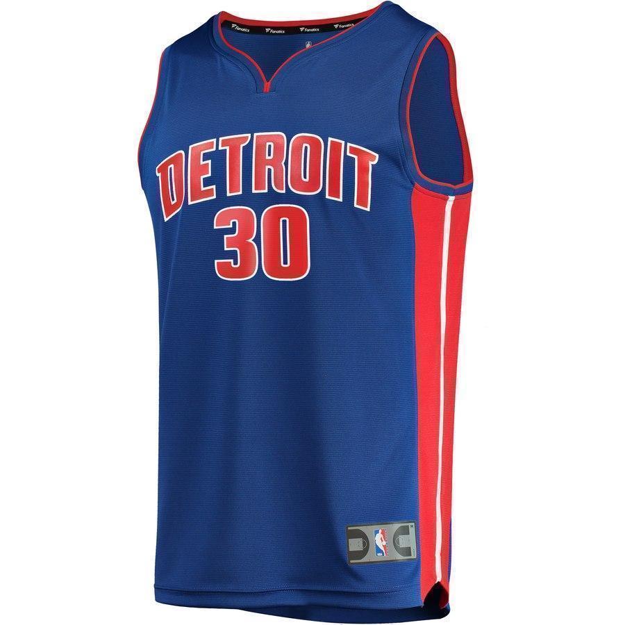 30-Jon Leuer Detroit Pistons  Jersey - Icon Edition – Blue