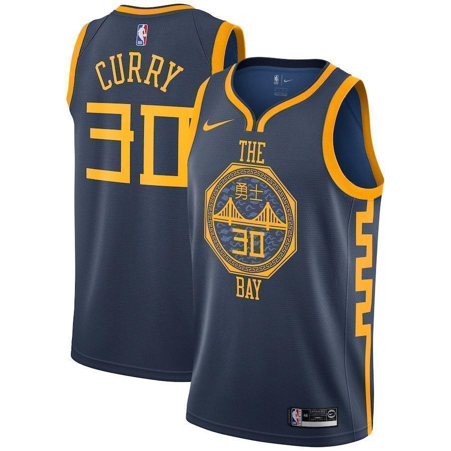 30-Stephen Curry Golden State Warriors  Swingman Jersey – City Edition – Navy