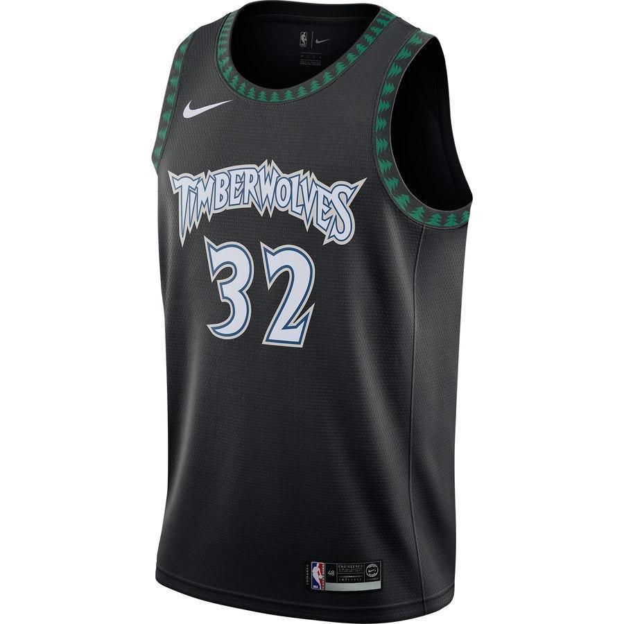 32-Karl-Anthony Towns Minnesota Timberwolves Hardwood Classics Swingman Jersey – Black