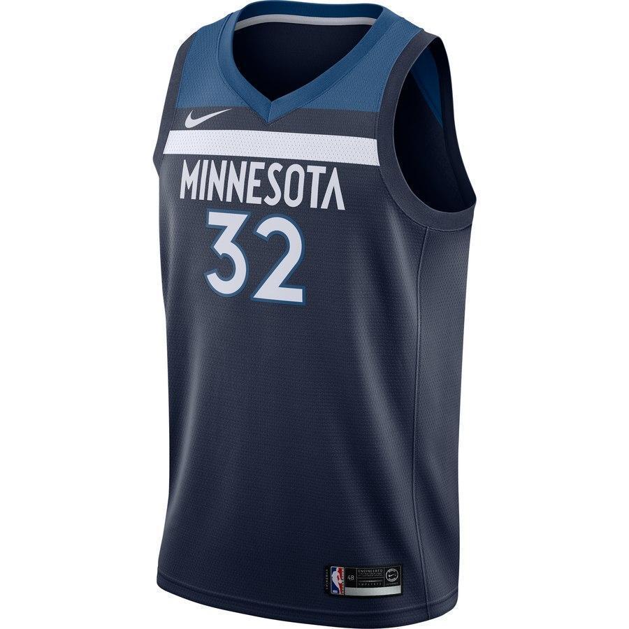 32-Karl-Anthony Towns Minnesota Timberwolves Swingman Jersey Navy - Icon Edition