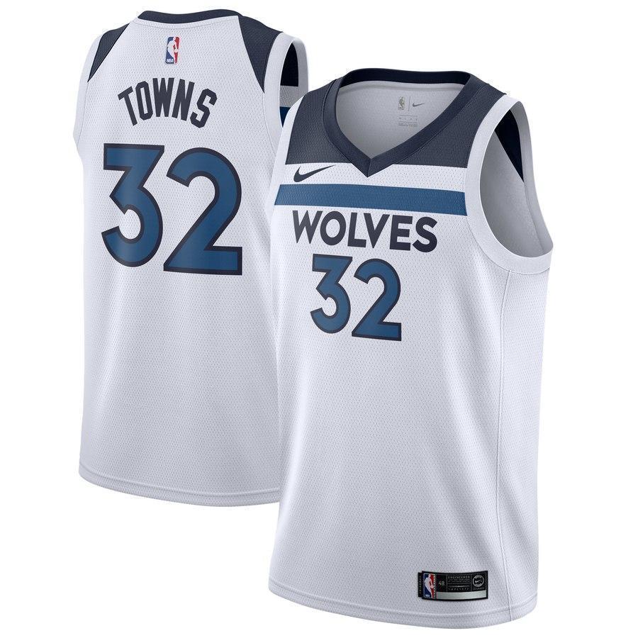 32-Karl-Anthony Towns Minnesota Timberwolves Swingman Jersey White - Association Edition