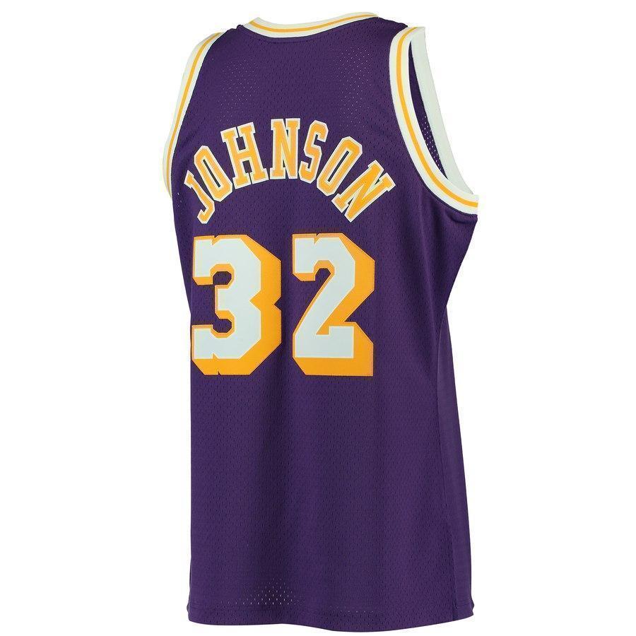 32-Magic Johnson Los Angeles Lakers  Hardwood Classics Swingman Jersey - Purple