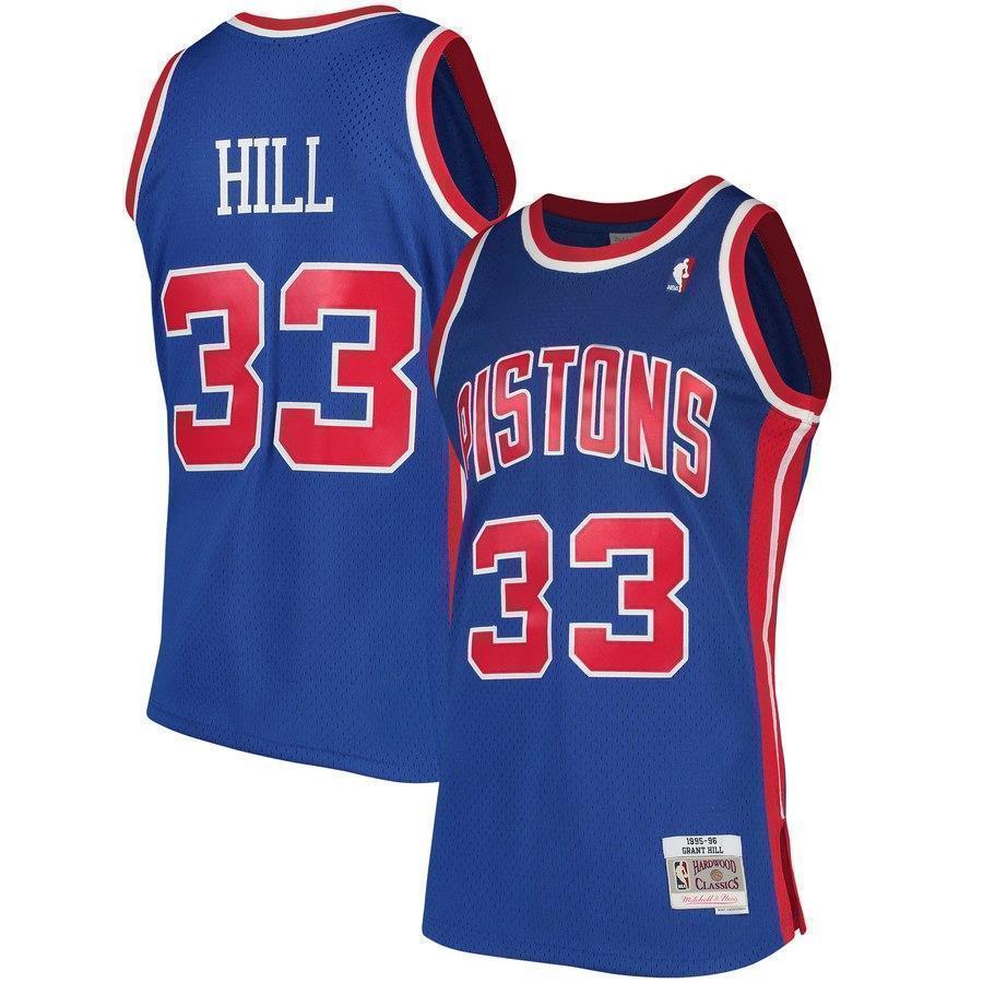 33-Grant Hill Detroit Pistons  Hardwood Classics Swingman Jersey - Blue