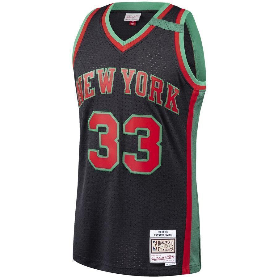 33-Patrick Ewing New York Knicks Hardwood Classics Christmas Swingan Collection Jersey – Black