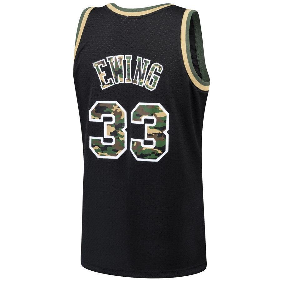 33-Patrick Ewing New York Knicks  Straight Fire Camo Swingman Jersey – Black