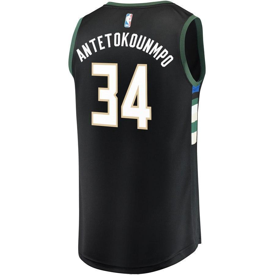34-Giannis Antetokounmpo Milwaukee Bucks  Jersey Black - Statement Edition