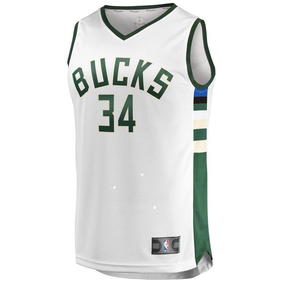 34-Giannis Antetokounmpo Milwaukee Bucks  Jersey White - Association Edition