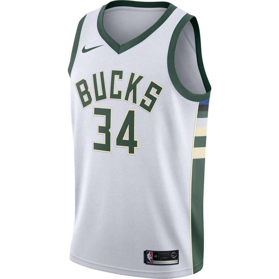 34-Giannis Antetokounmpo Milwaukee Bucks Swingman Jersey White - Association Edition