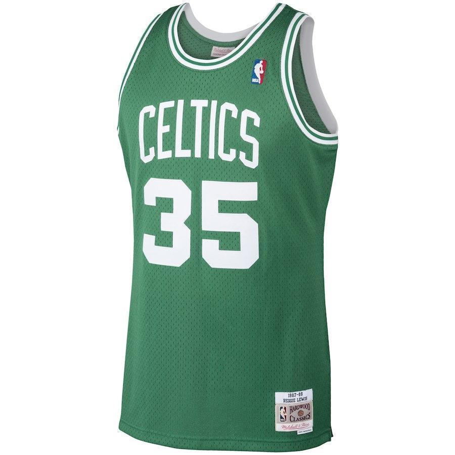 35-Reggie Lewis Boston Celtics  Hardwood Classics Swingman Jersey – Kelly Green