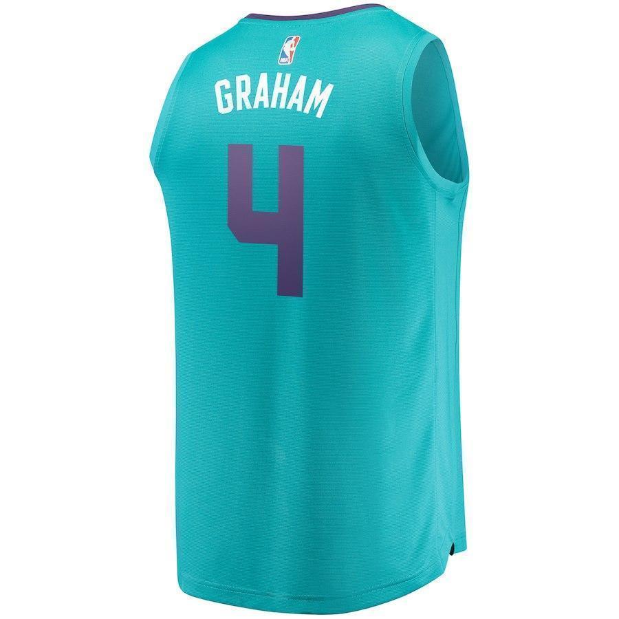 4-Devonte Graham Charlotte Hornets  Jersey - Icon Edition - Teal