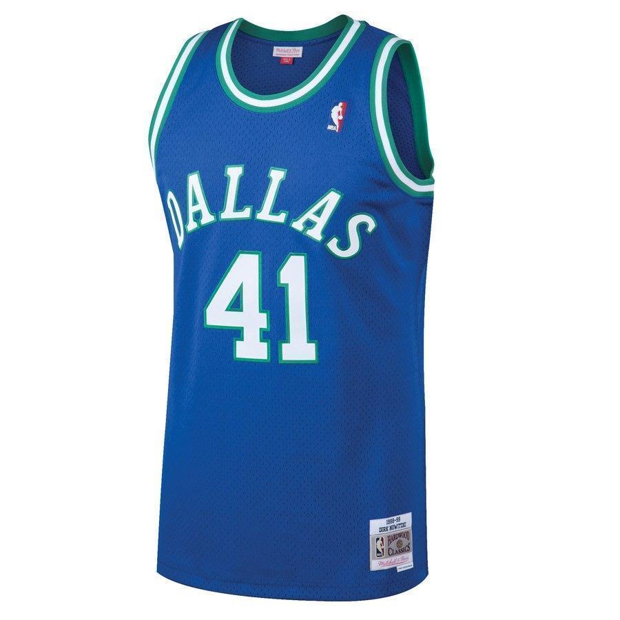 41-Dirk Nowitzki Dallas Mavericks Hardwood Classics Swingman Jersey - Blue