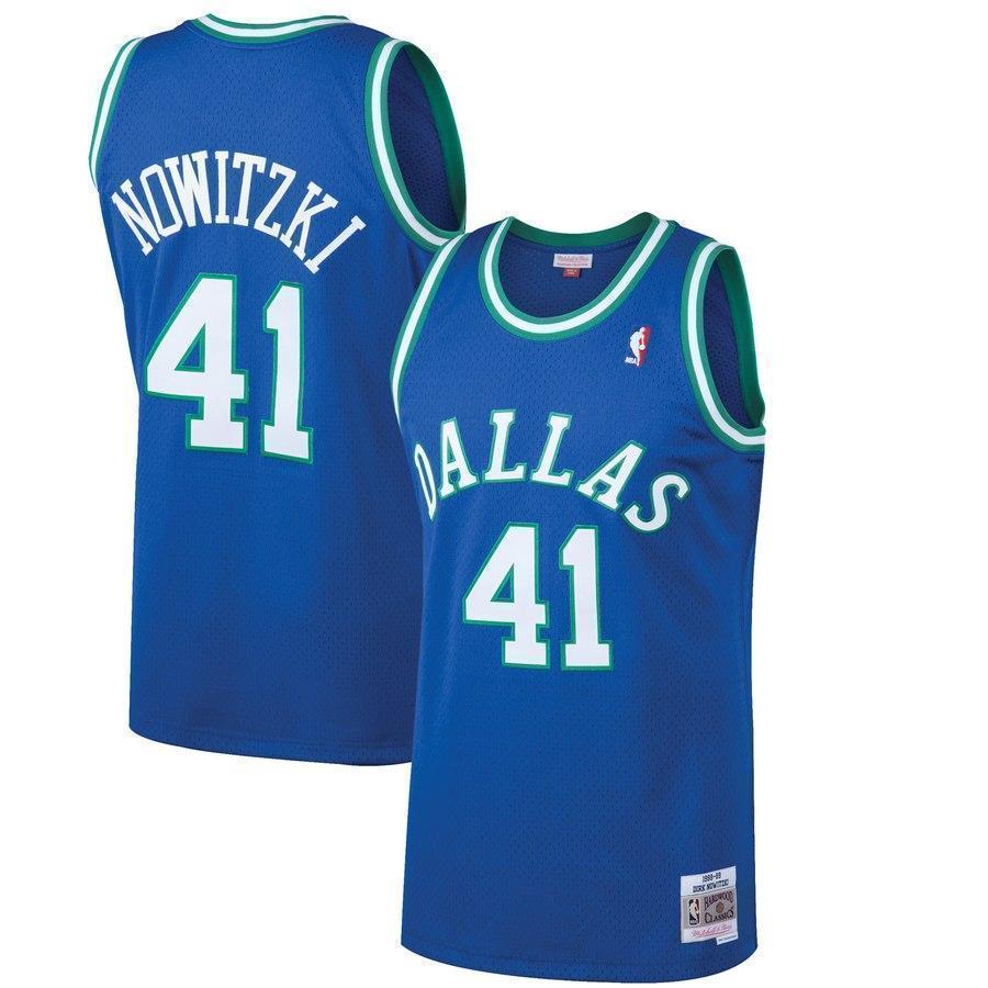 41-Dirk Nowitzki Dallas Mavericks Hardwood Classics Swingman Jersey - Blue