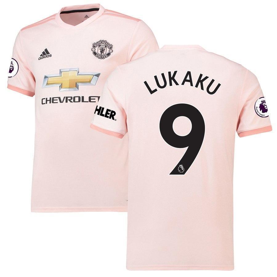 Manchester United 9-Romelu Lukaku Away Soccer Jersey 2018-19 – Coral