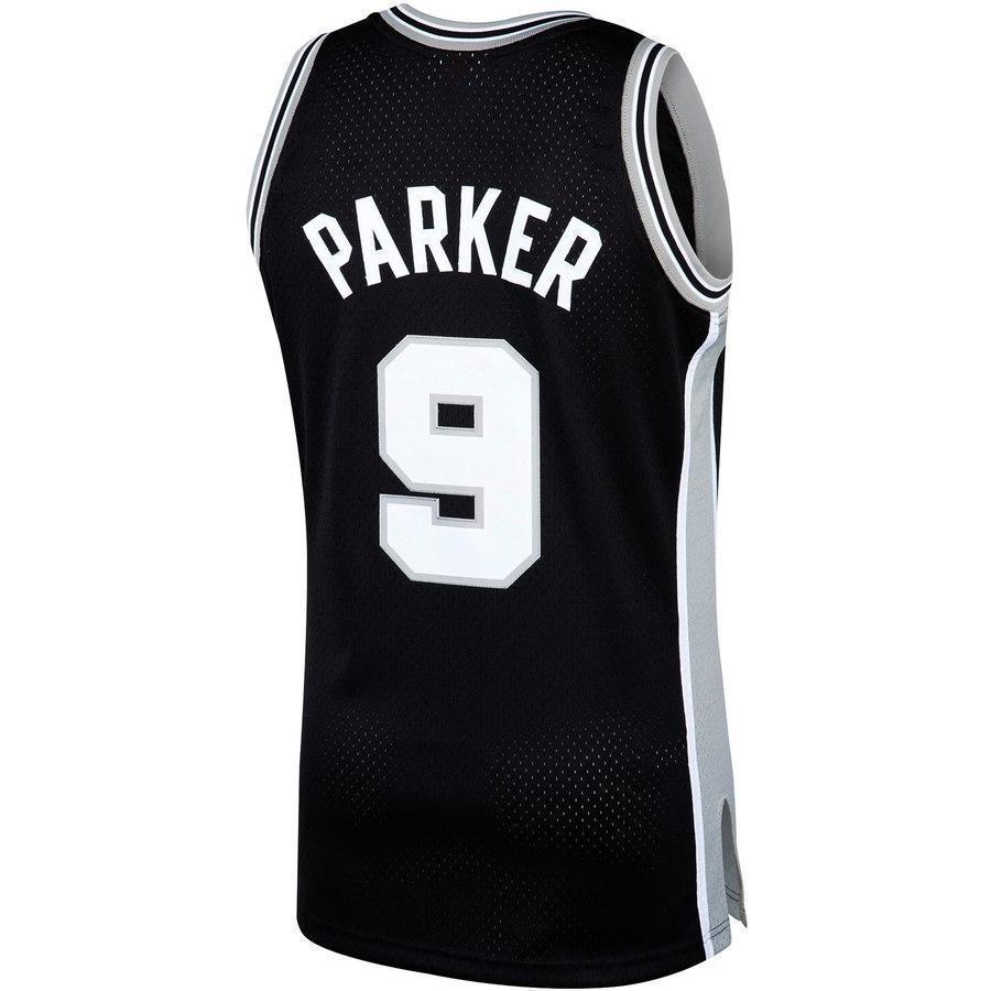 9-Tony Parker San Antonio Spurs  2001-02 Hardwood Classics Swingman Jersey – Black
