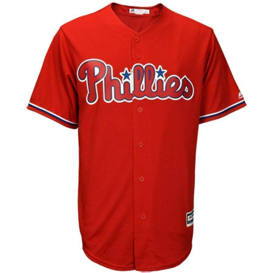 Scott Kingery Philadelphia Phillies Majestic Official Cool Base Player Jersey – White/Red