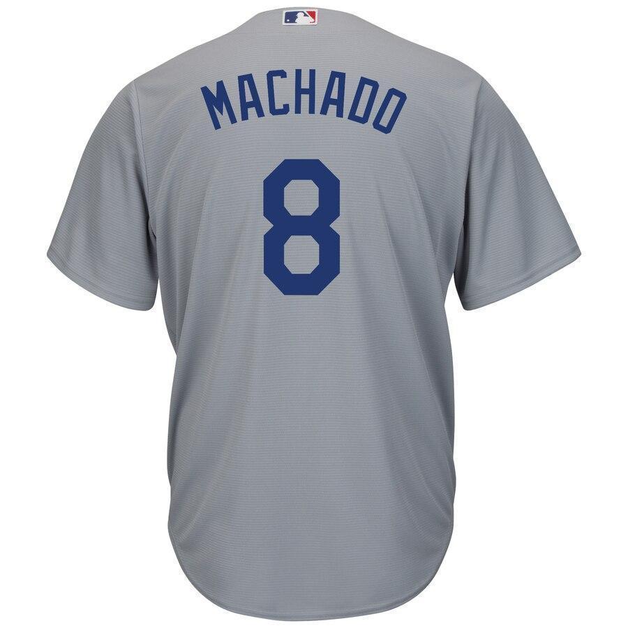 Manny Machado Los Angeles Dodgers Majestic Official Cool Base Player Jersey - Gray