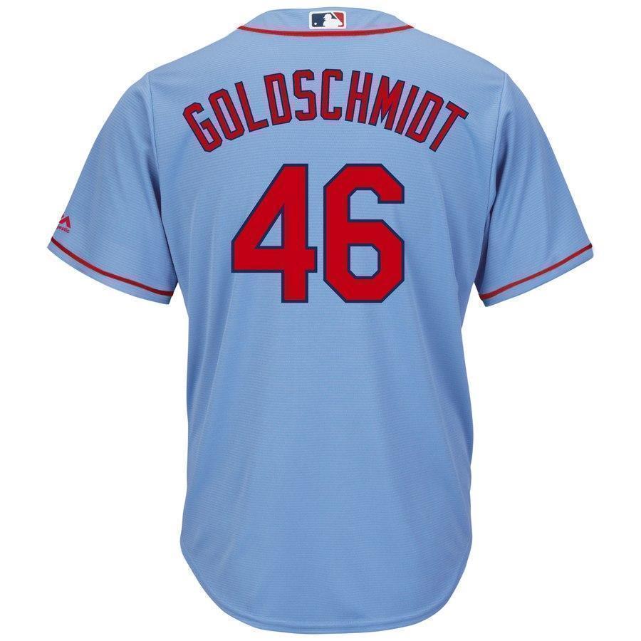 Paul Goldschmidt St. Louis Cardinals Majestic Alternate Official Cool Base Player Jersey – Light Blue/Cream