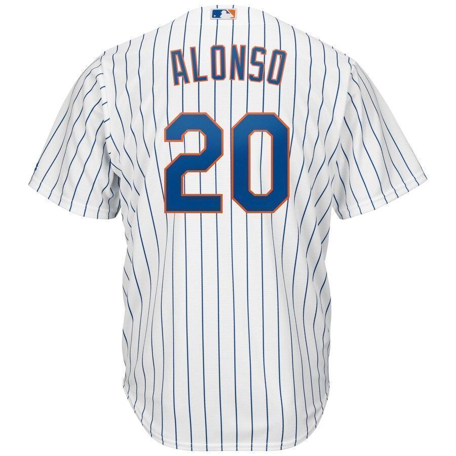Pete Alonso New York Mets Majestic Home Official Cool Base Player Jersey - White/Royal
