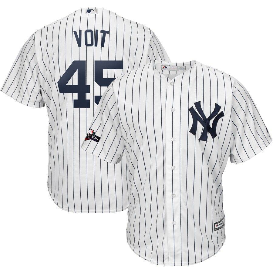 Luke Voit New York Yankees Majestic 2019 Postseason Official Cool Base Player Jersey - White/Navy
