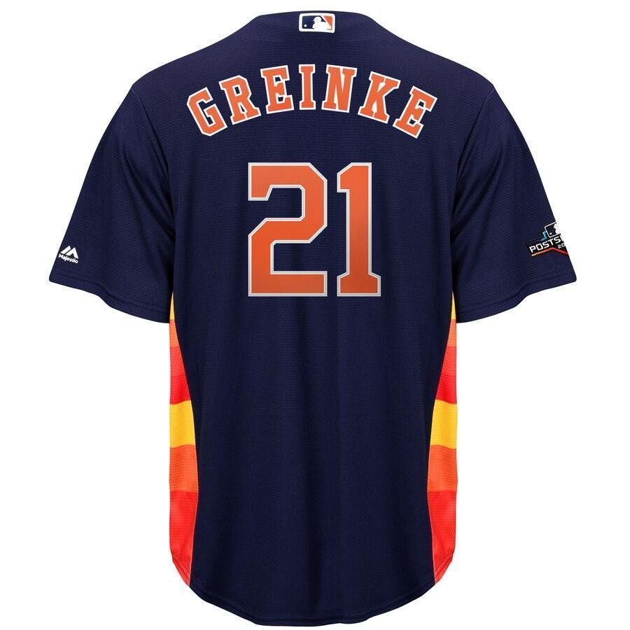 Zack Greinke Houston Astros Majestic 2019 Postseason Official Cool Base Player Jersey - Navy