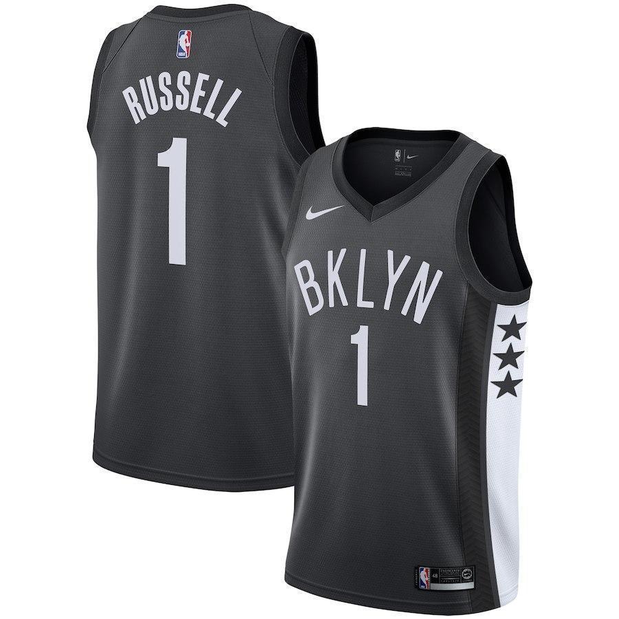 1-D'Angelo Russell Brooklyn Nets  Swingman Jersey - Statement Edition – Gray