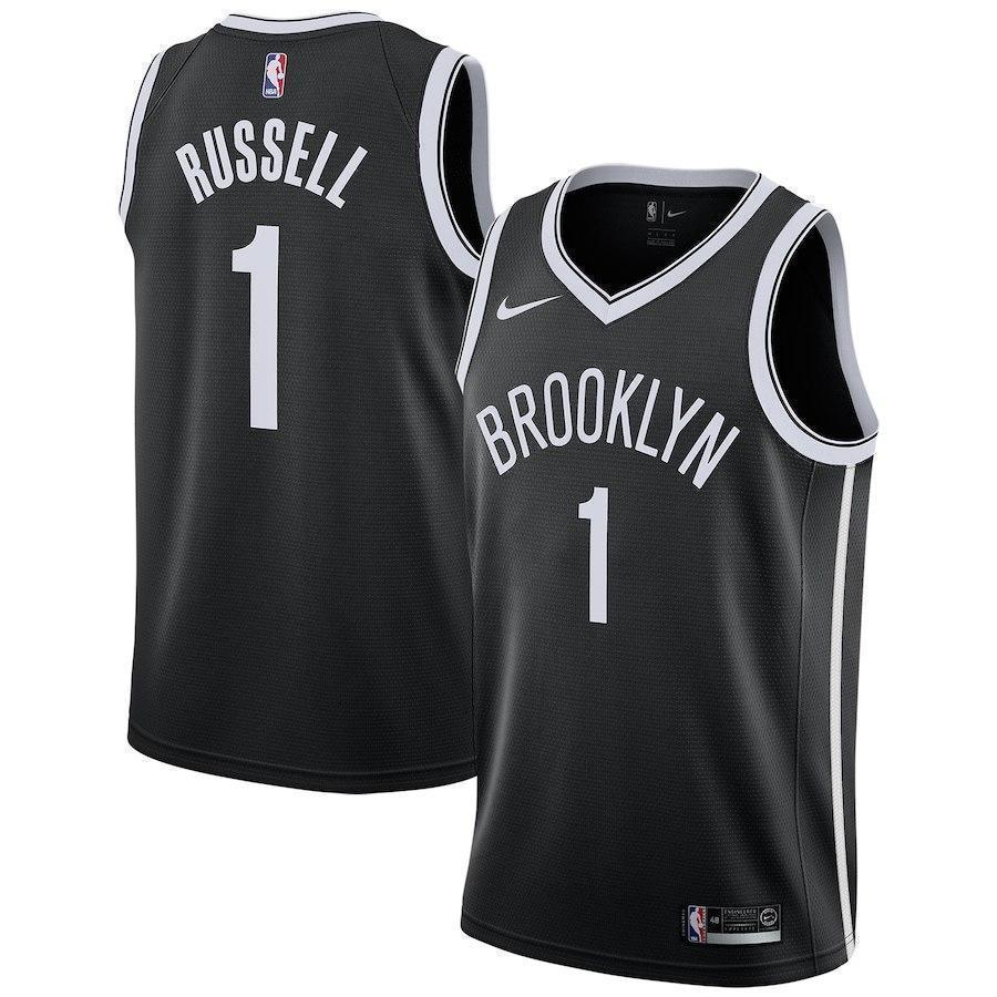 1-D'Angelo Russell Brooklyn Nets Swingman Jersey - Black - Icon Edition