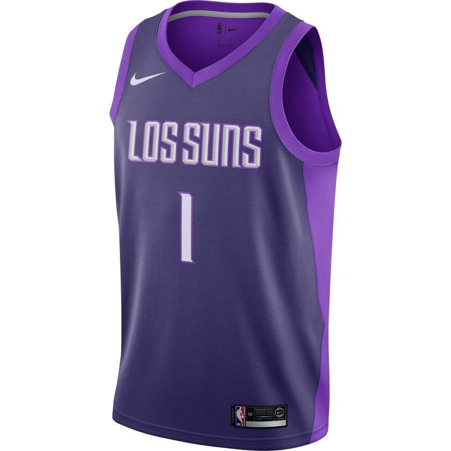 1-Devin Booker Phoenix Suns Swingman Jersey Purple - City Edition